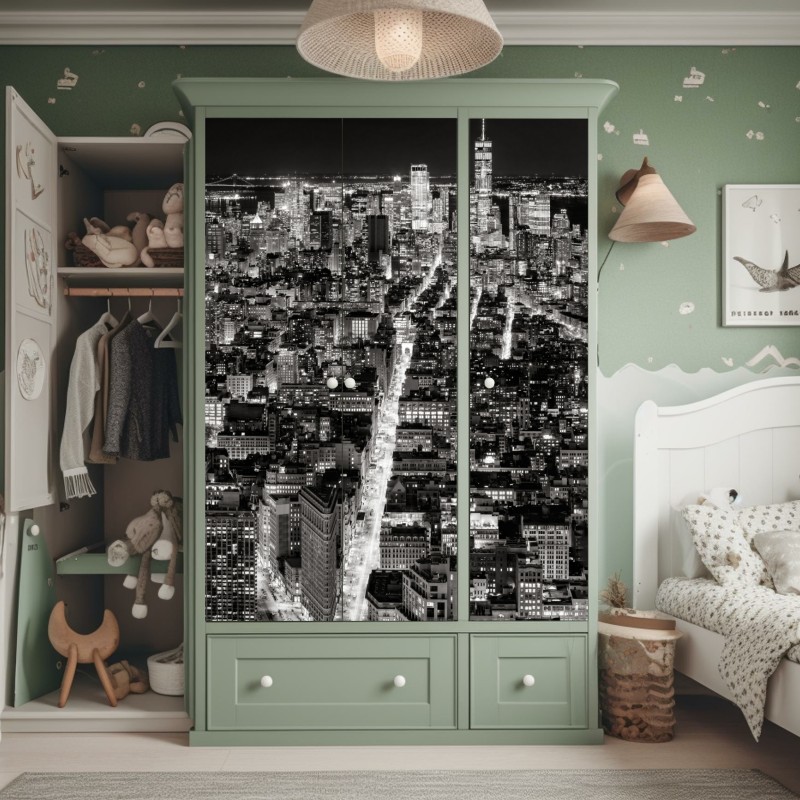 Schrankaufkleber ornamentales porträt mit floralen mustern – Wallnifity®