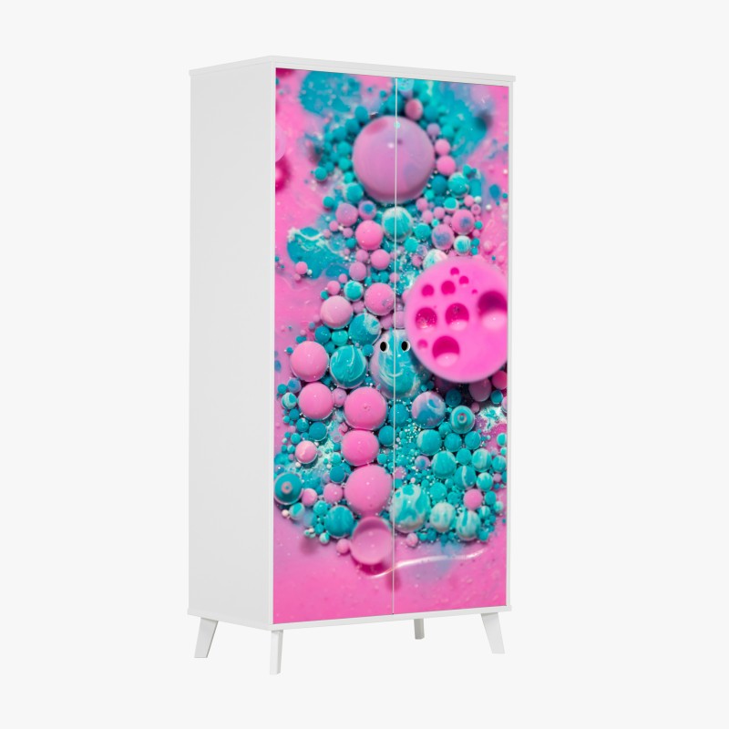 Schrankaufkleber sanfte blaue abstrakte blume nahaufnahme – Wallnifity®