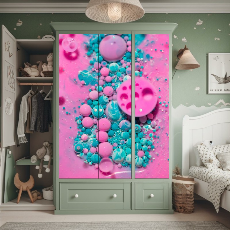 Schrankaufkleber sanfte blaue abstrakte blume nahaufnahme – Wallnifity®