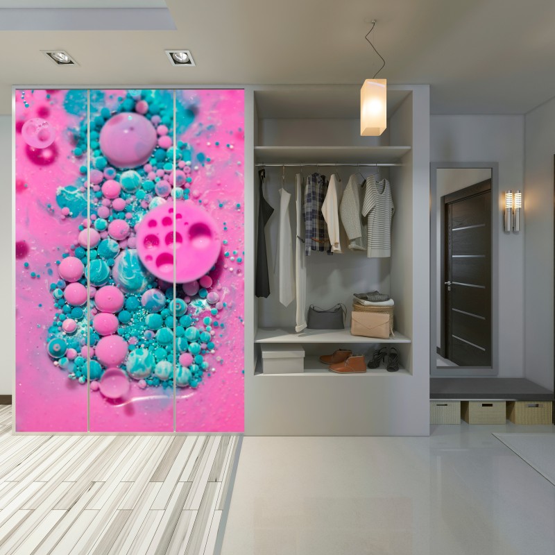 Schrankaufkleber rosa und türkis marmor abstrakt – Wallnifity® Schrankaufkleber rosa und türkis marmor abstrakt – Wallnifity®