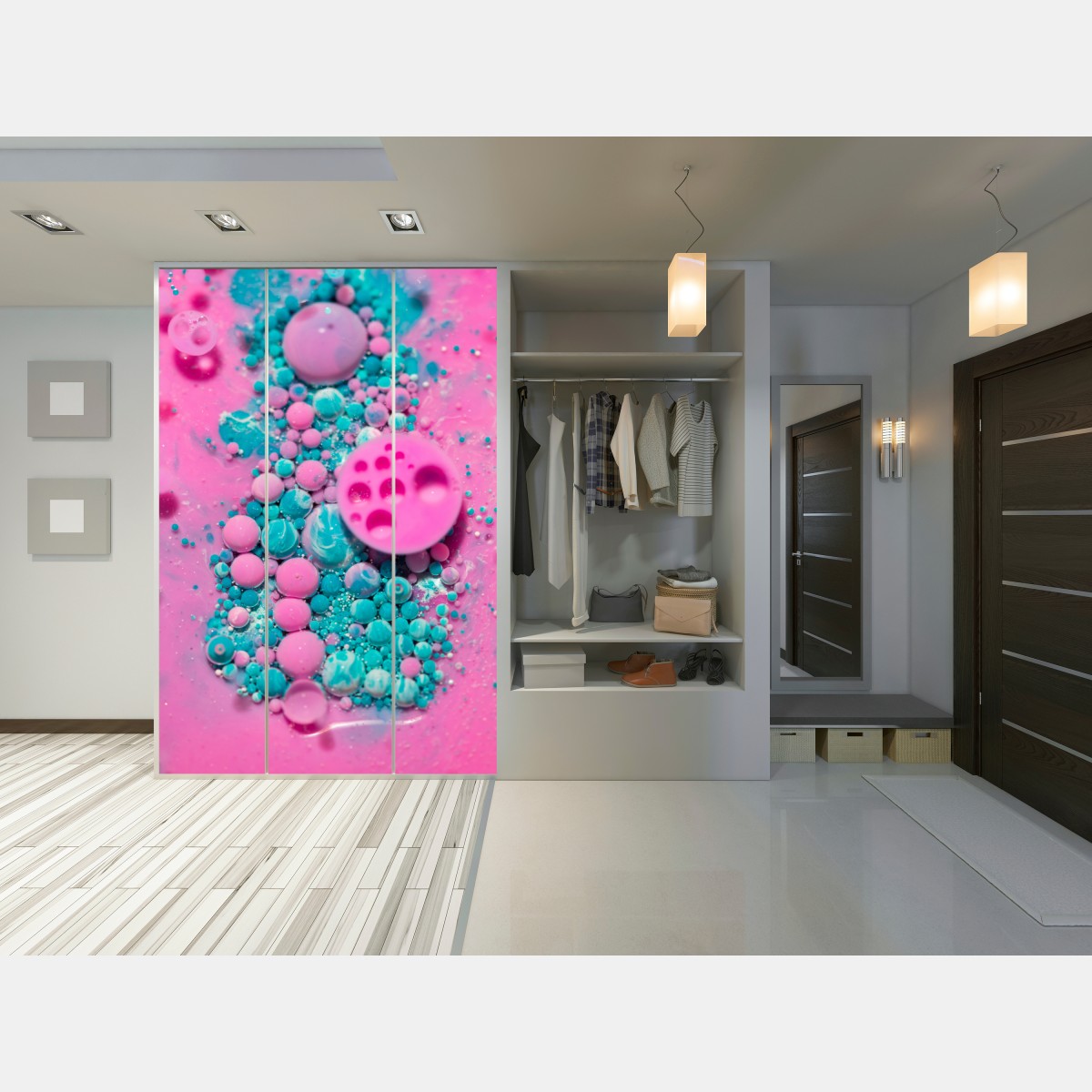 Schrankaufkleber rosa und türkis marmor abstrakt – Wallnifity® Schrankaufkleber rosa und türkis marmor abstrakt – Wallnifity®