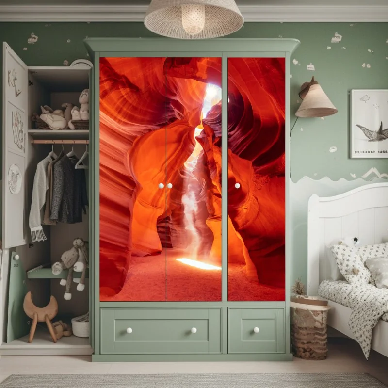 Schrankaufkleber ruhiger bambuswaldweg – Wallnifity®