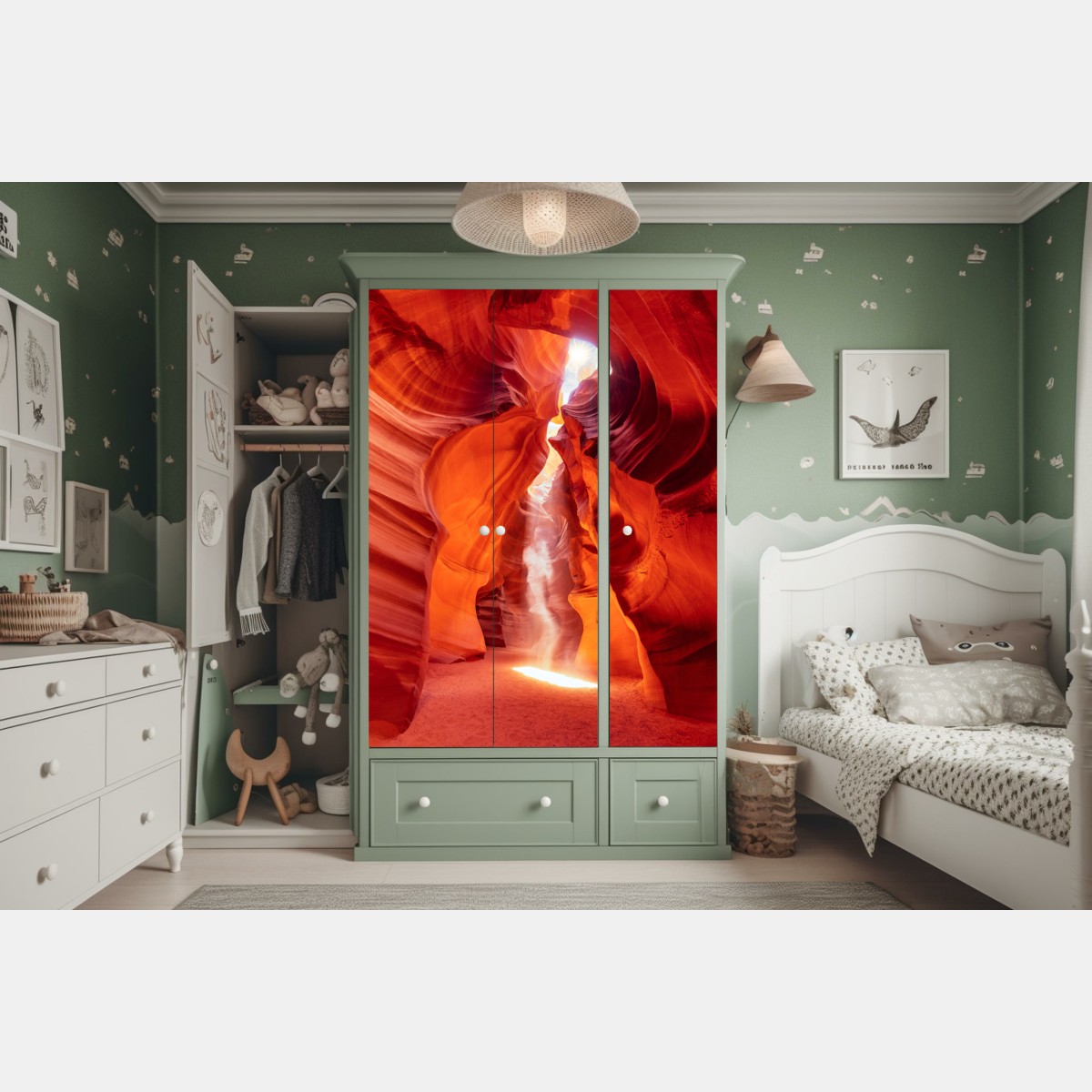 Schrankaufkleber sonnenstrahl in einer sandsteinschlucht – Wallnifity® Schrankaufkleber sonnenstrahl in einer sandsteinschlucht – Wallnifity®