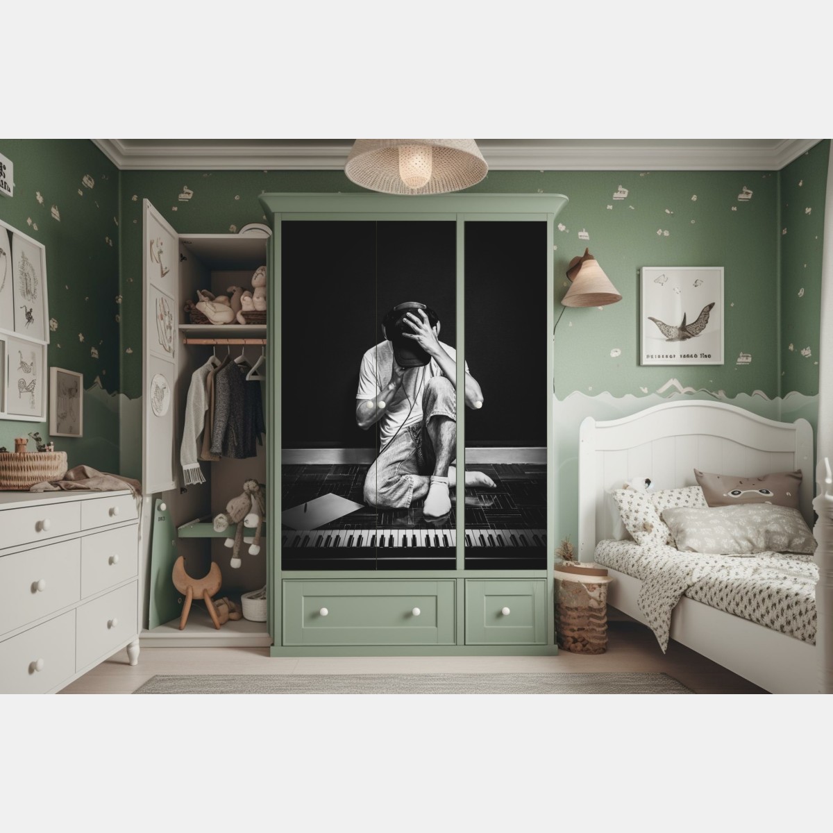 Schrankaufkleber introvertierter musiker am keyboard – Wallnifity® Schrankaufkleber introvertierter musiker am keyboard – Wallnifity®