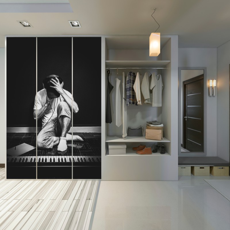 Schrankaufkleber introvertierter musiker am keyboard – Wallnifity® Schrankaufkleber introvertierter musiker am keyboard – Wallnifity®