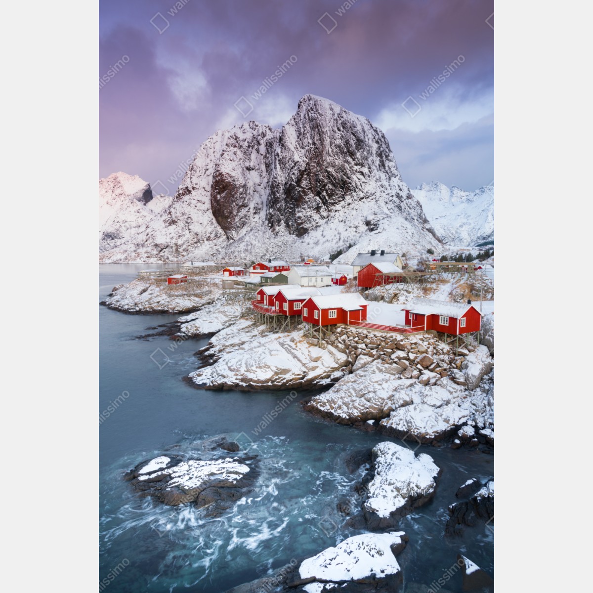Schrankaufkleber rote küstenhäuser vor schneebedecktem berg – Wallnifity® Schrankaufkleber rote küstenhäuser vor schneebedecktem berg – Wallnifity®
