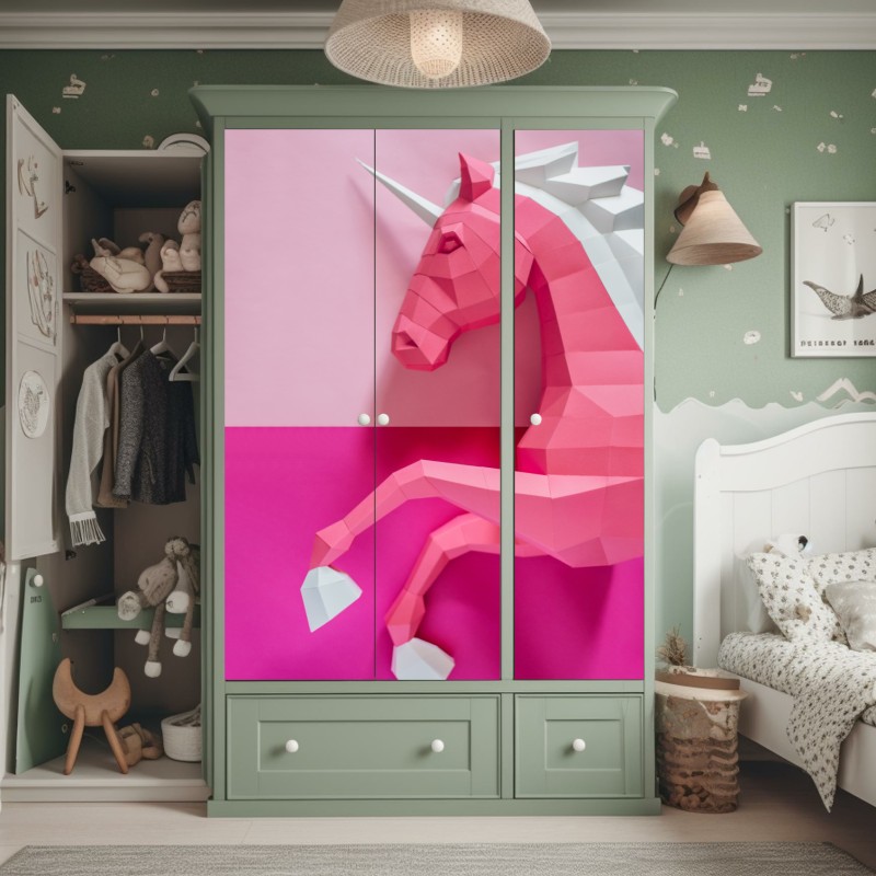 Schrankaufkleber türkis-magenta blasenmuster – Wallnifity®