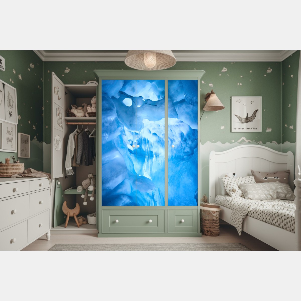 Schrankaufkleber ätherische blaue eishöhle – Wallnifity® Schrankaufkleber ätherische blaue eishöhle – Wallnifity®