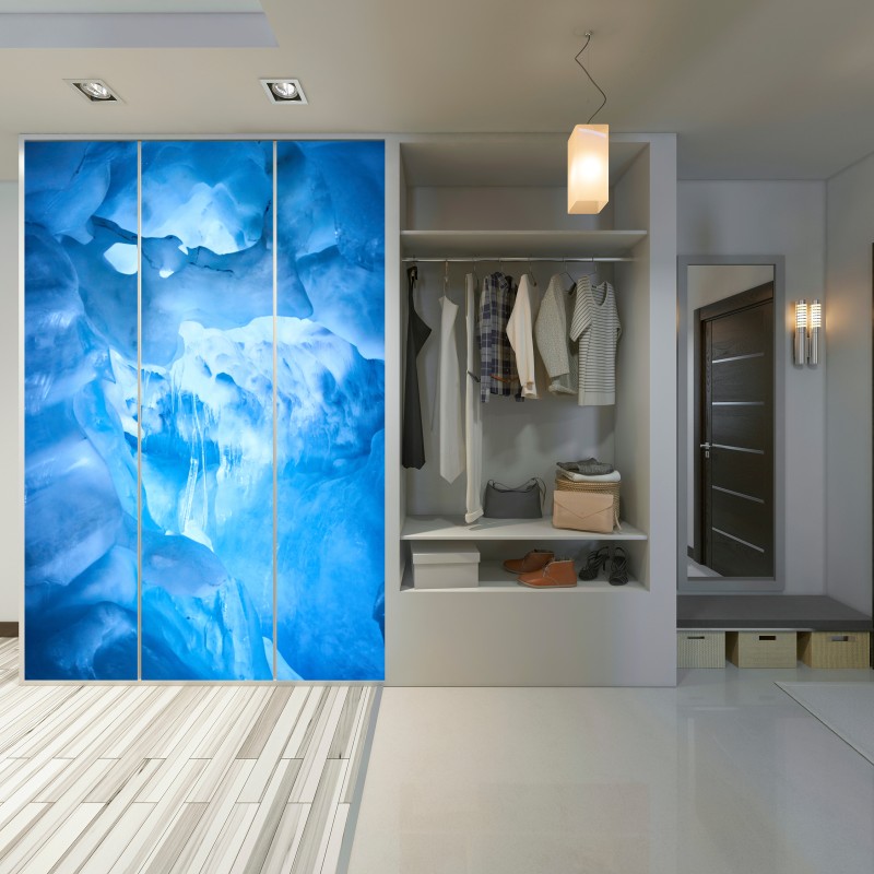 Schrankaufkleber ätherische blaue eishöhle – Wallnifity® Schrankaufkleber ätherische blaue eishöhle – Wallnifity®