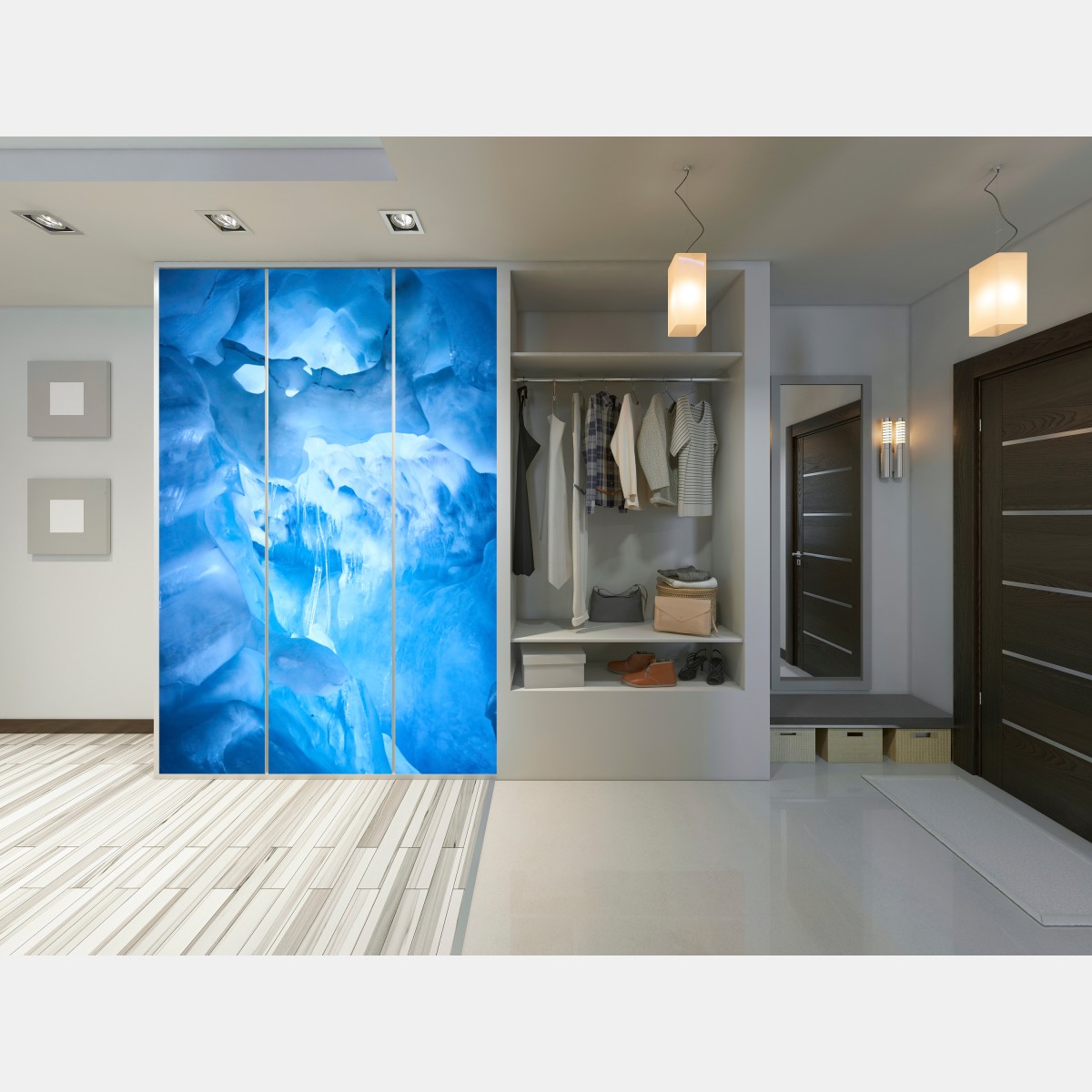 Schrankaufkleber ätherische blaue eishöhle – Wallnifity® Schrankaufkleber ätherische blaue eishöhle – Wallnifity®