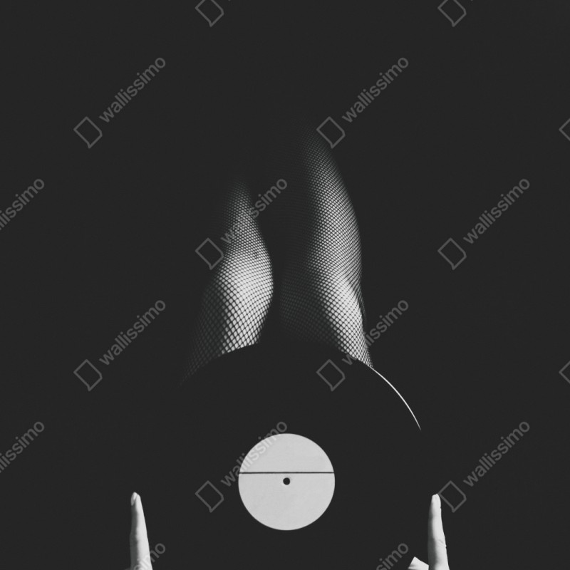 Schrankaufkleber schallplatte und beine in netzstrümpfen – Wallnifity® Schrankaufkleber schallplatte und beine in netzstrümpfen – Wallnifity®