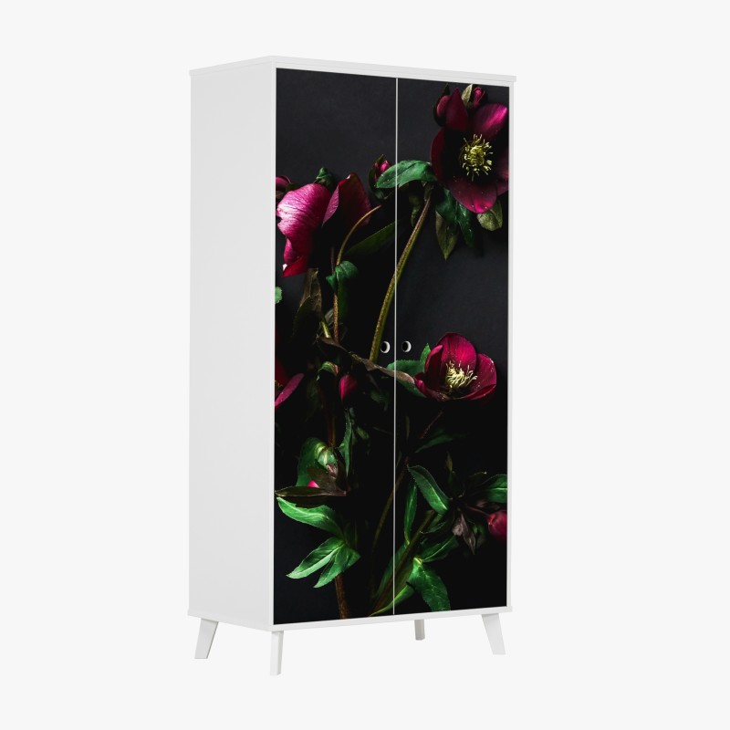 Schrankaufkleber sanfte blaue abstrakte blume nahaufnahme – Wallnifity®