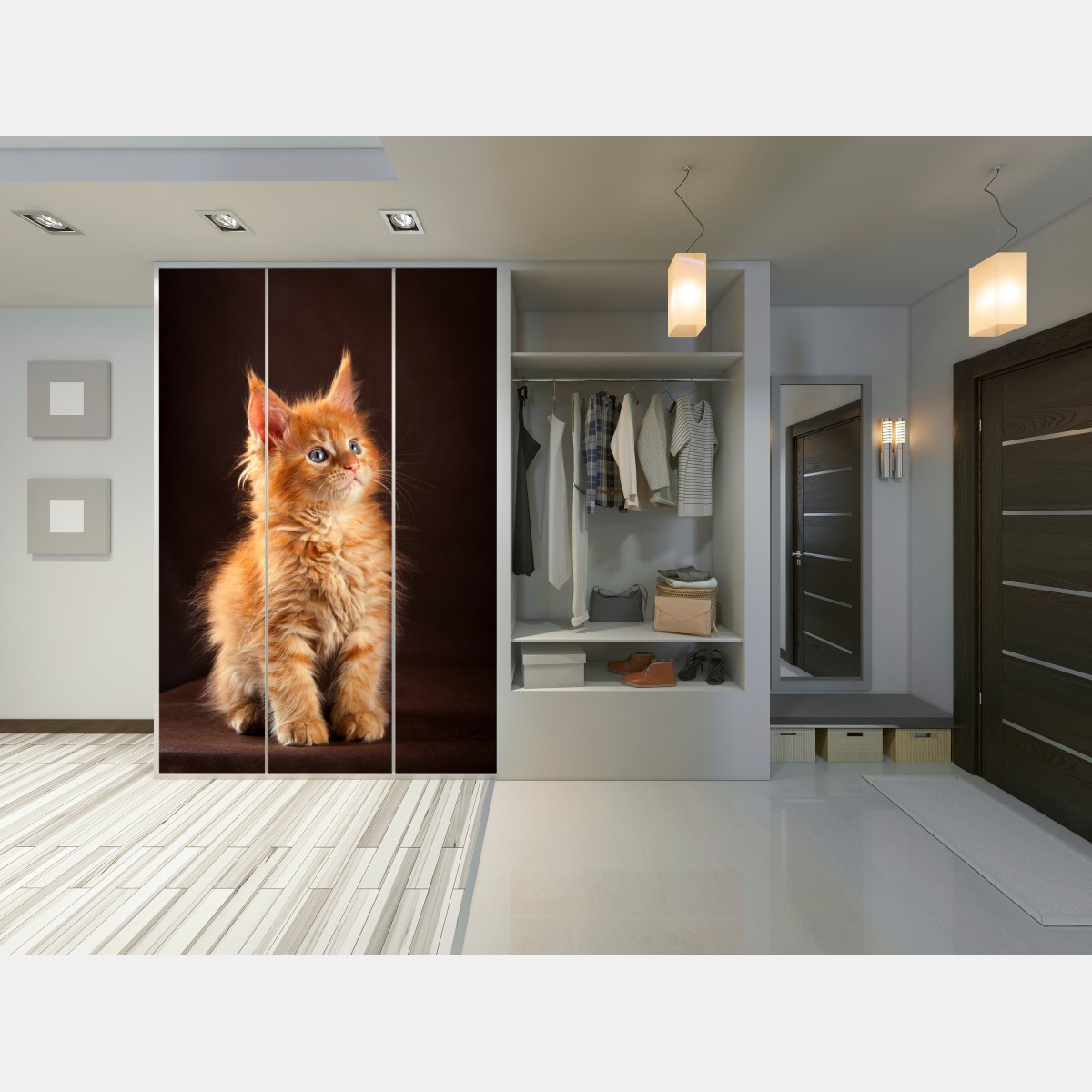 Schrankaufkleber niedliches rotes kätzchenportrait – Wallnifity® Schrankaufkleber niedliches rotes kätzchenportrait – Wallnifity®