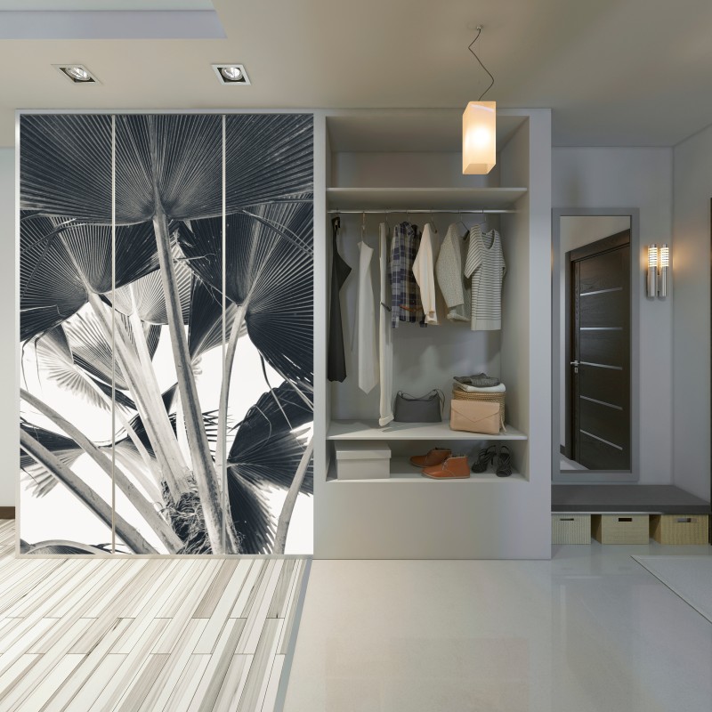 Schrankaufkleber tropische komposition von bananenblättern – Wallnifity® Schrankaufkleber tropische komposition von bananenblättern – Wallnifity®