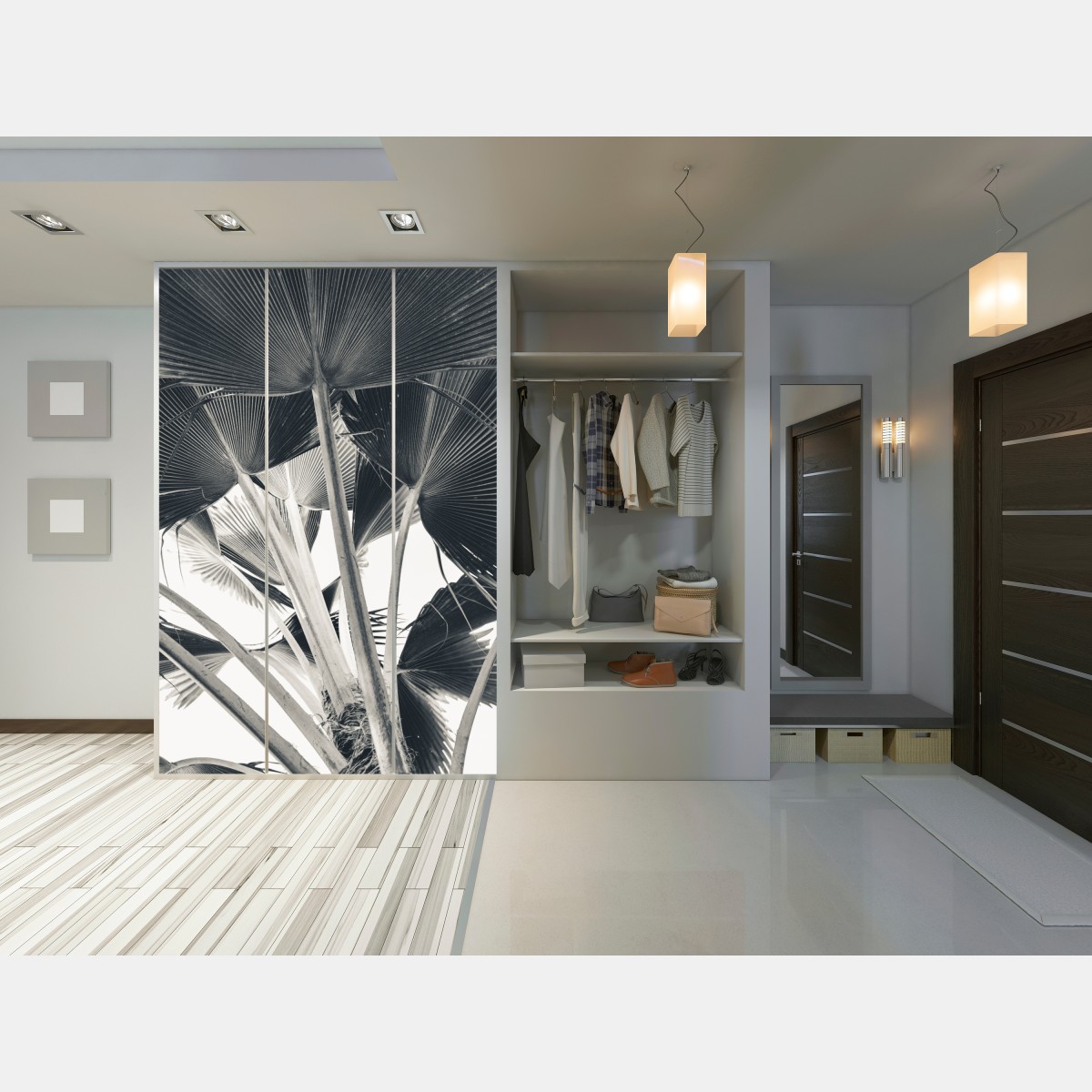 Schrankaufkleber tropische komposition von bananenblättern – Wallnifity® Schrankaufkleber tropische komposition von bananenblättern – Wallnifity®