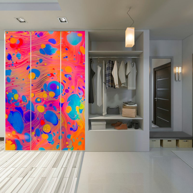 Schrankaufkleber osmanisches ebru marmormuster – Wallnifity® Schrankaufkleber osmanisches ebru marmormuster – Wallnifity®