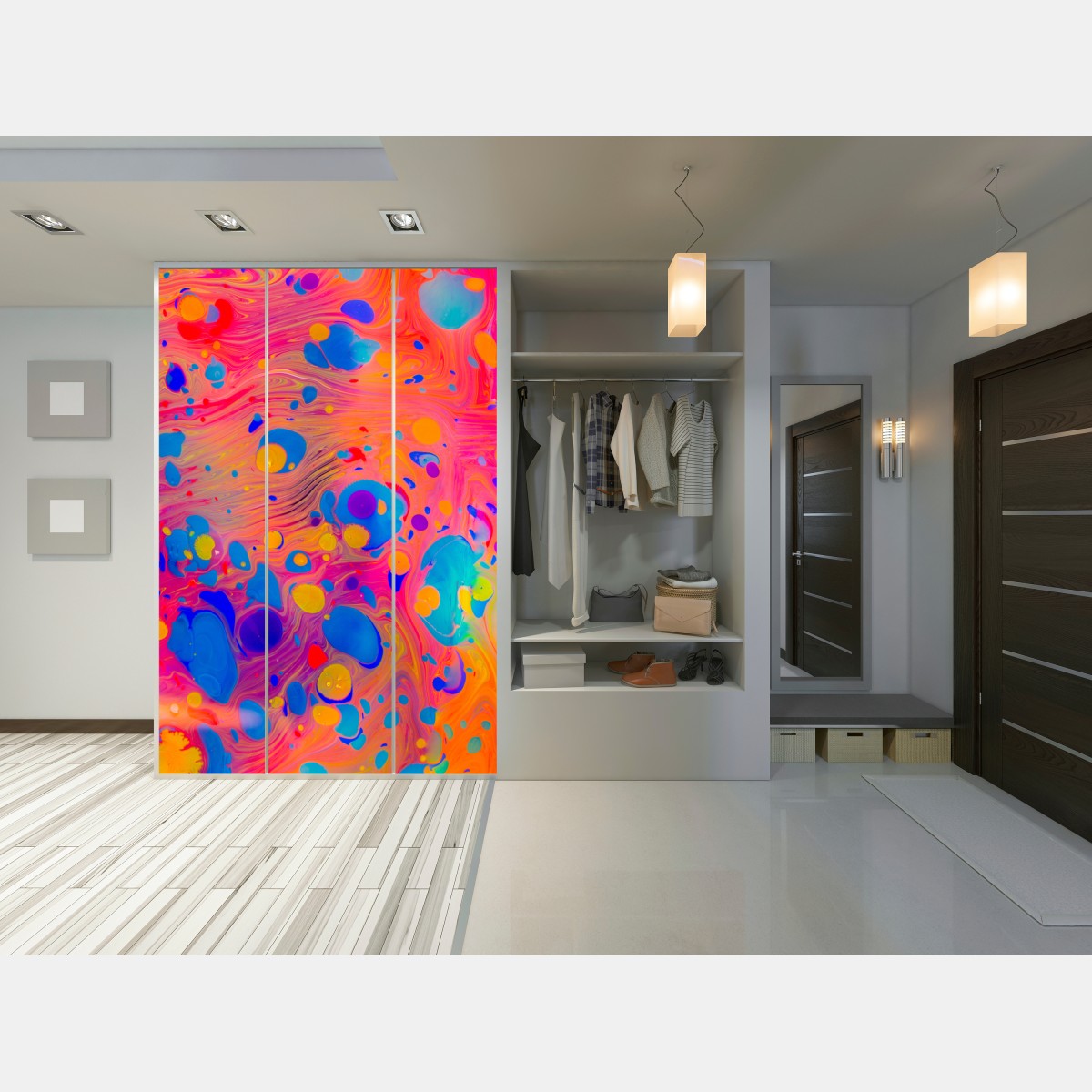 Schrankaufkleber osmanisches ebru marmormuster – Wallnifity® Schrankaufkleber osmanisches ebru marmormuster – Wallnifity®