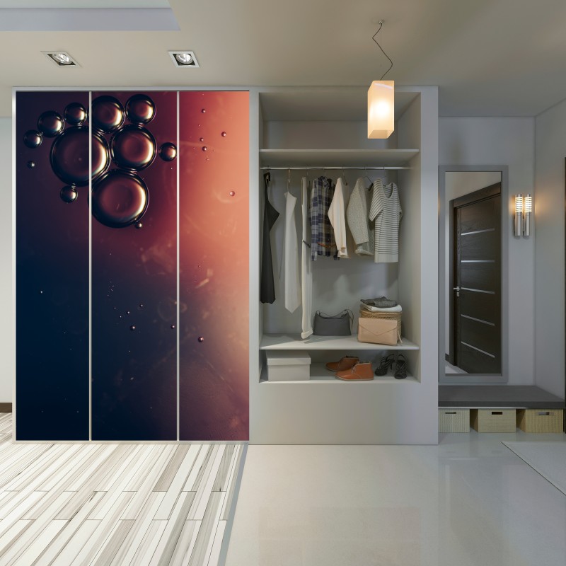 Schrankaufkleber schwebende ölblasen auf tiefem verlauf – Wallnifity® Schrankaufkleber schwebende ölblasen auf tiefem verlauf – Wallnifity®