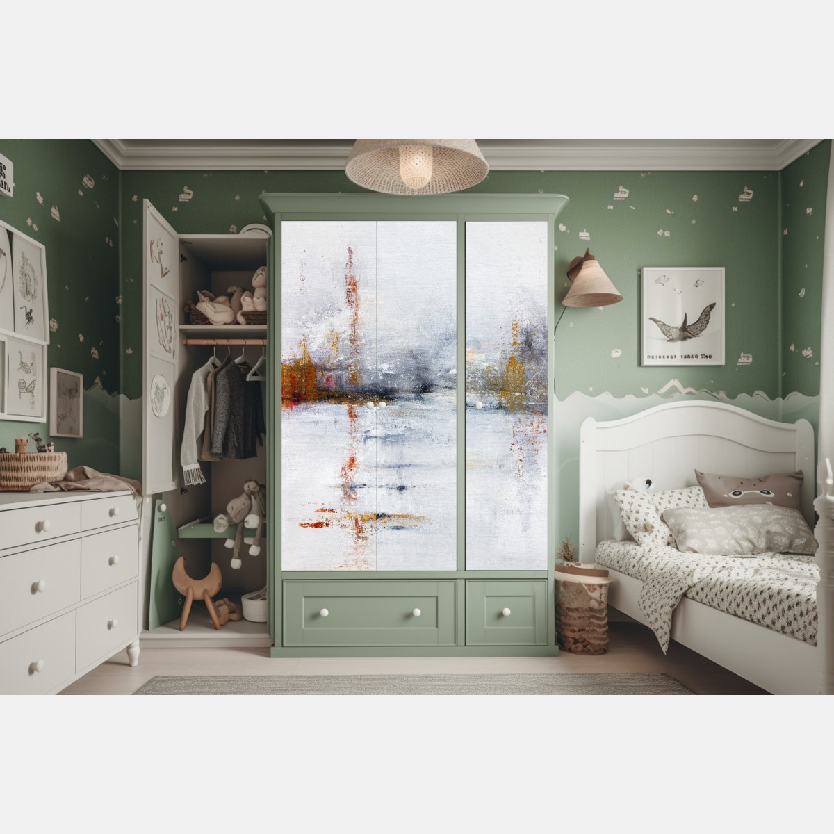 Schrankaufkleber ruhige abstrakte landschaft in sanften neutralen tönen – Wallnifity® Schrankaufkleber ruhige abstrakte landschaft in sanften neutralen tönen – Wallnifity®