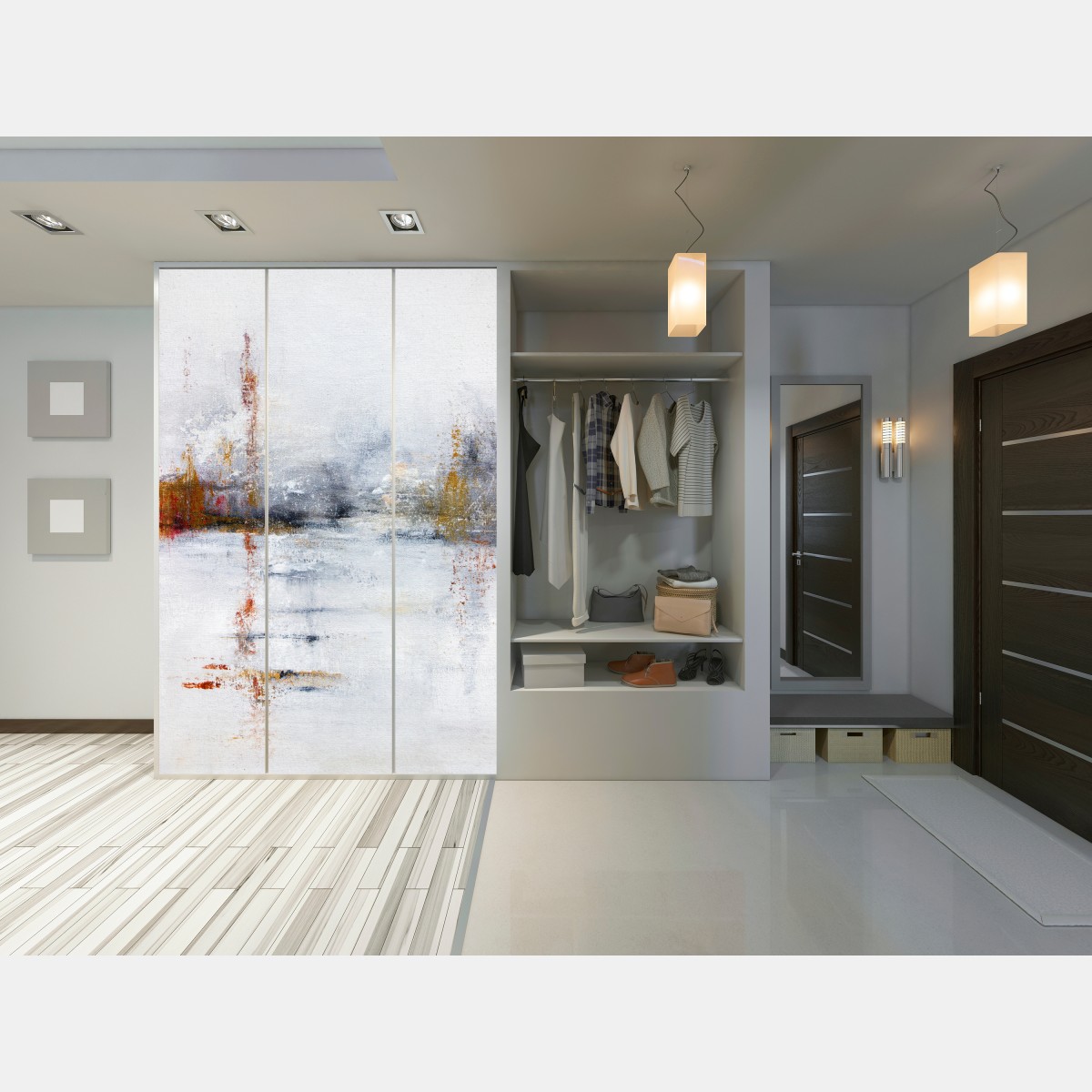 Schrankaufkleber ruhige abstrakte landschaft in sanften neutralen tönen – Wallnifity® Schrankaufkleber ruhige abstrakte landschaft in sanften neutralen tönen – Wallnifity®