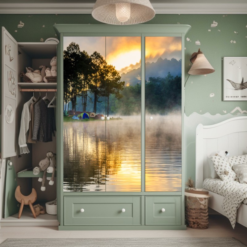Schrankaufkleber dramatische graue wolkenlandschaft – Wallnifity®