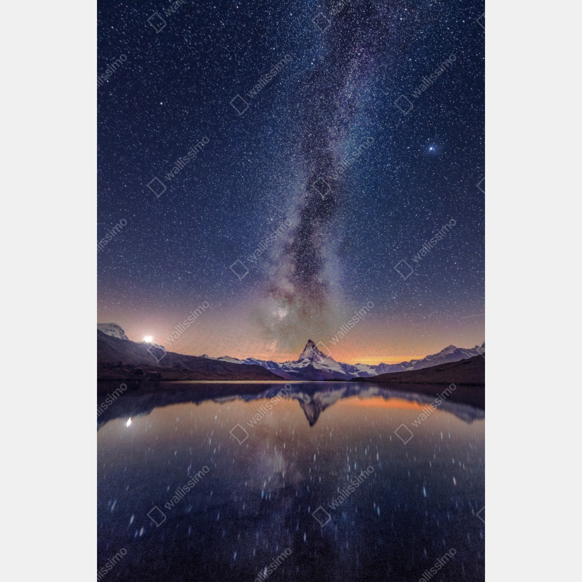 Schrankaufkleber milchstraße über alpengipfel gespiegelt im see – Wallnifity® Schrankaufkleber milchstraße über alpengipfel gespiegelt im see – Wallnifity®