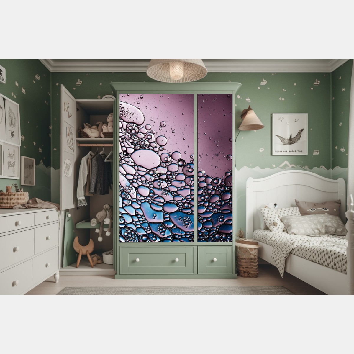 Schrankaufkleber lila abstraktes blasenmuster – Wallnifity® Schrankaufkleber lila abstraktes blasenmuster – Wallnifity®