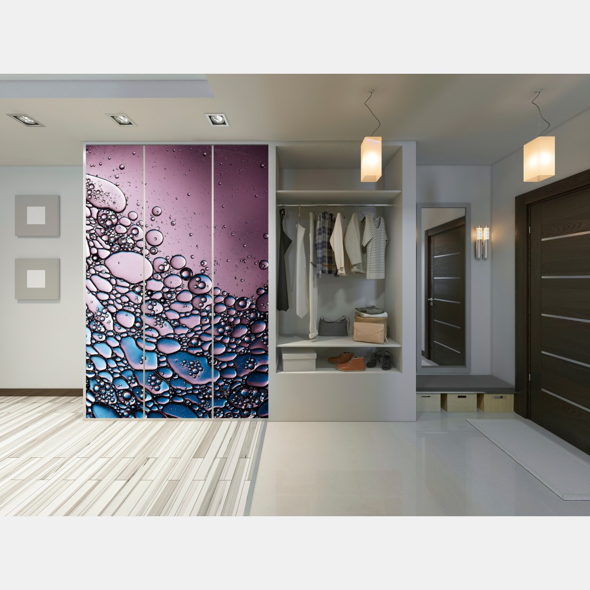 Schrankaufkleber lila abstraktes blasenmuster – Wallnifity® Schrankaufkleber lila abstraktes blasenmuster – Wallnifity®