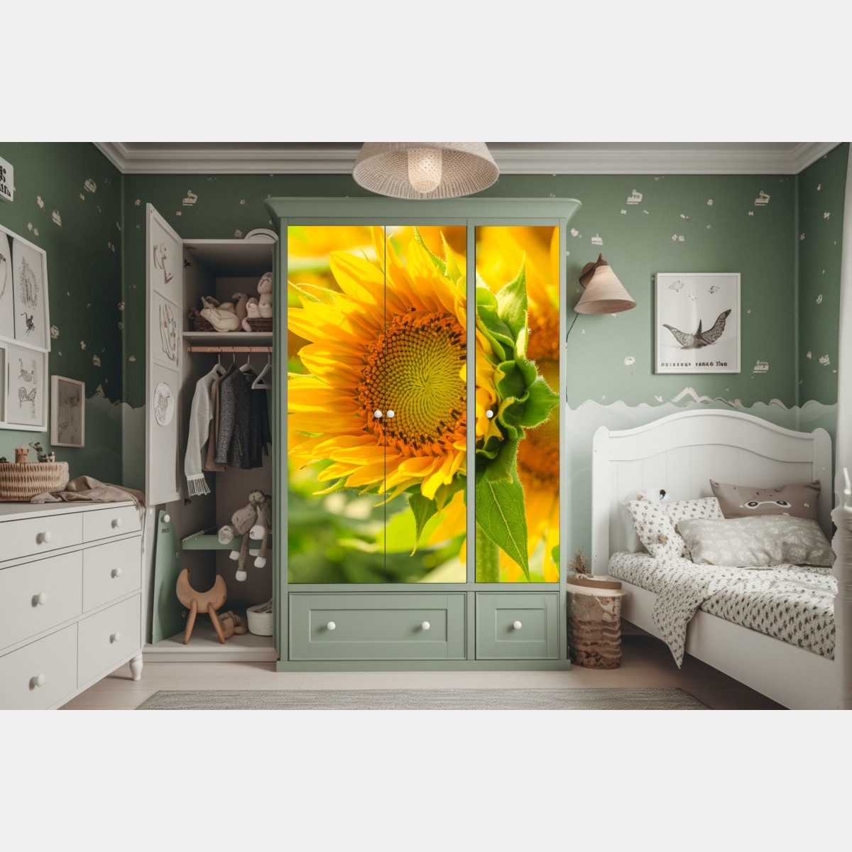 Schrankaufkleber sonnenblume nahaufnahme – Wallnifity® Schrankaufkleber sonnenblume nahaufnahme – Wallnifity®