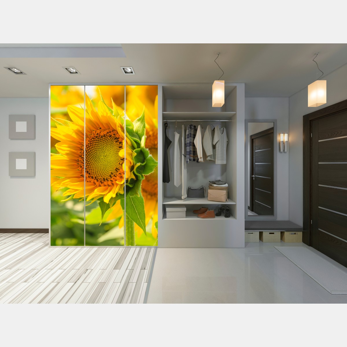Schrankaufkleber sonnenblume nahaufnahme – Wallnifity® Schrankaufkleber sonnenblume nahaufnahme – Wallnifity®