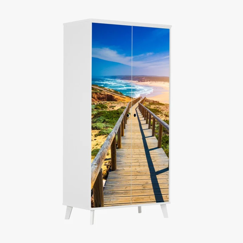 Schrankaufkleber steg zur Praia da Bordeira – Wallnifity® Schrankaufkleber steg zur Praia da Bordeira – Wallnifity®