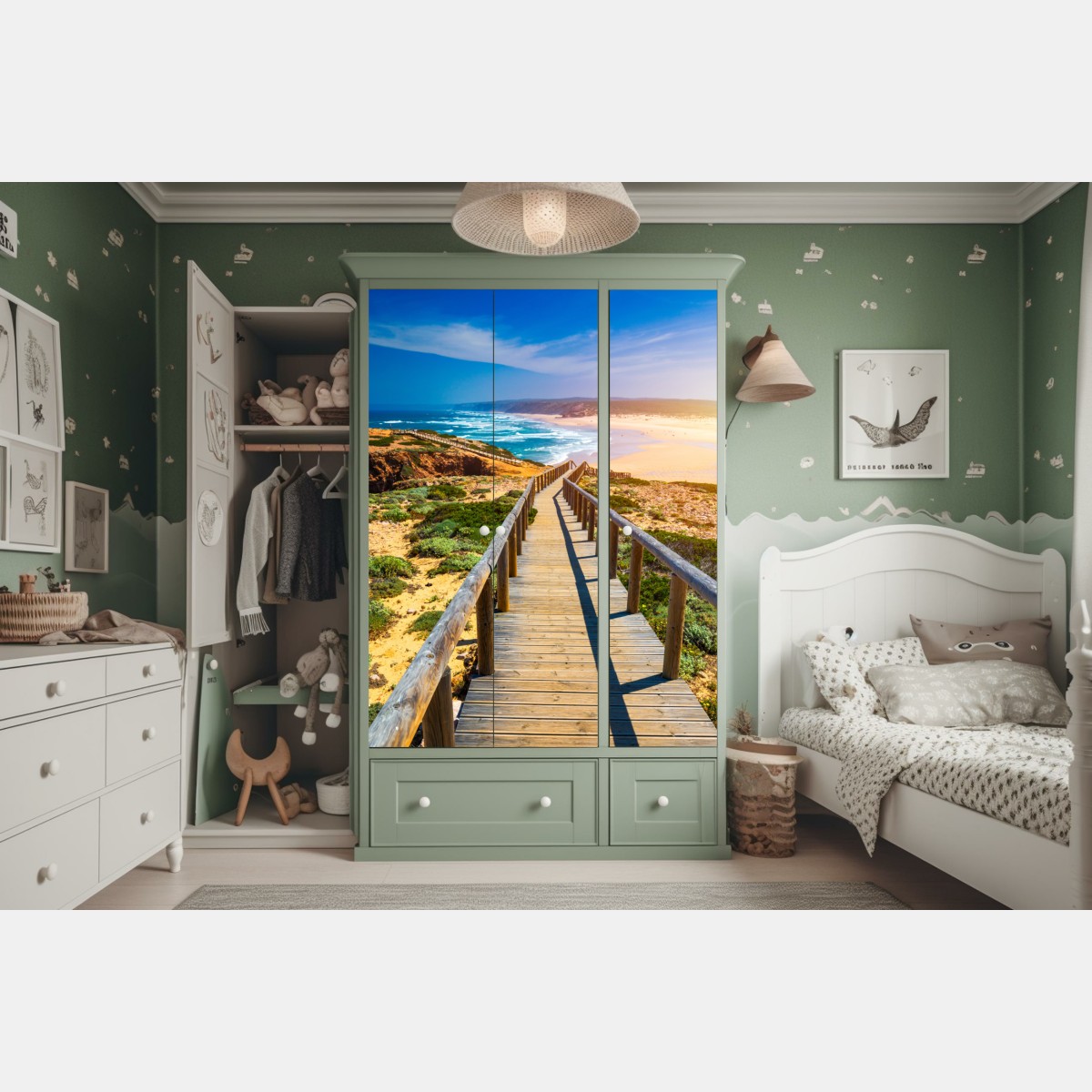 Schrankaufkleber steg zur Praia da Bordeira – Wallnifity® Schrankaufkleber steg zur Praia da Bordeira – Wallnifity®