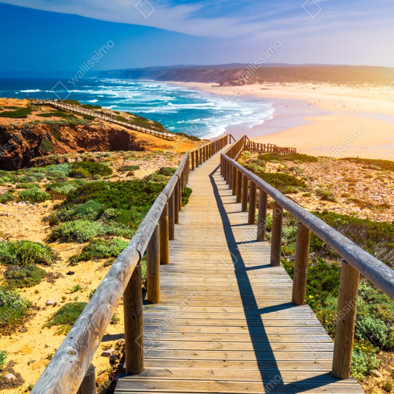 Schrankaufkleber steg zur Praia da Bordeira – Wallnifity® Schrankaufkleber steg zur Praia da Bordeira – Wallnifity®