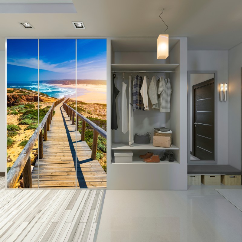 Schrankaufkleber steg zur Praia da Bordeira – Wallnifity® Schrankaufkleber steg zur Praia da Bordeira – Wallnifity®