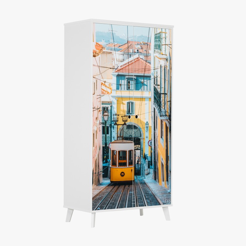 Schrankaufkleber tropische kolibris und plumeria in aquarell – Wallnifity®