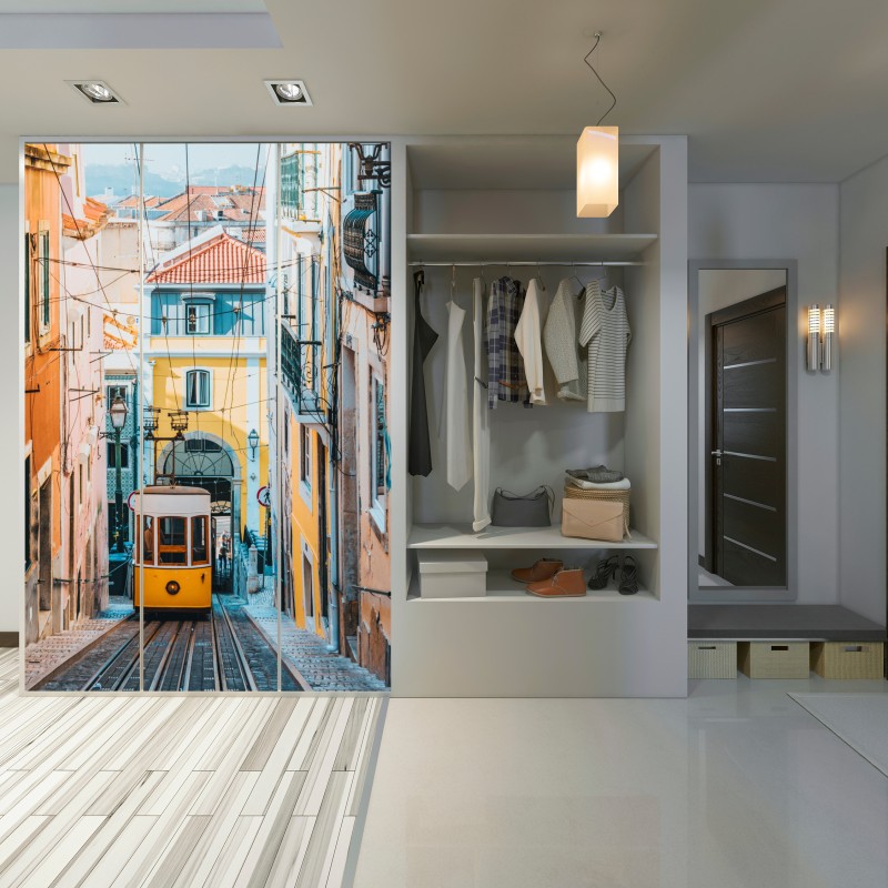 Schrankaufkleber lebendige bica straßenbahn in Lissabon – Wallnifity® Schrankaufkleber lebendige bica straßenbahn in Lissabon – Wallnifity®