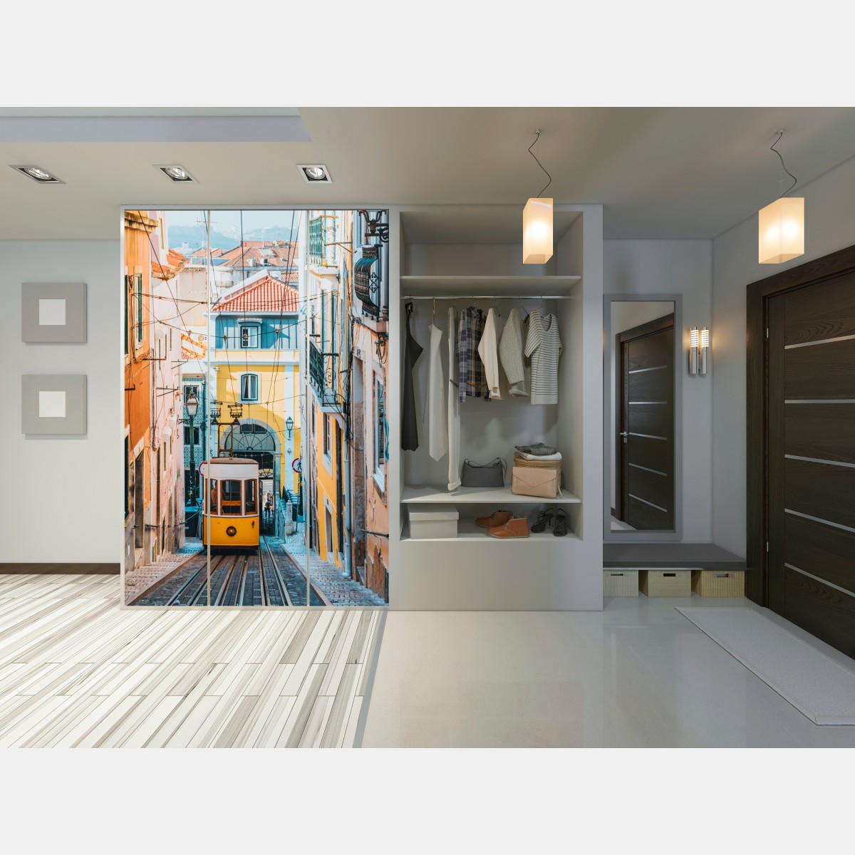 Schrankaufkleber lebendige bica straßenbahn in Lissabon – Wallnifity® Schrankaufkleber lebendige bica straßenbahn in Lissabon – Wallnifity®