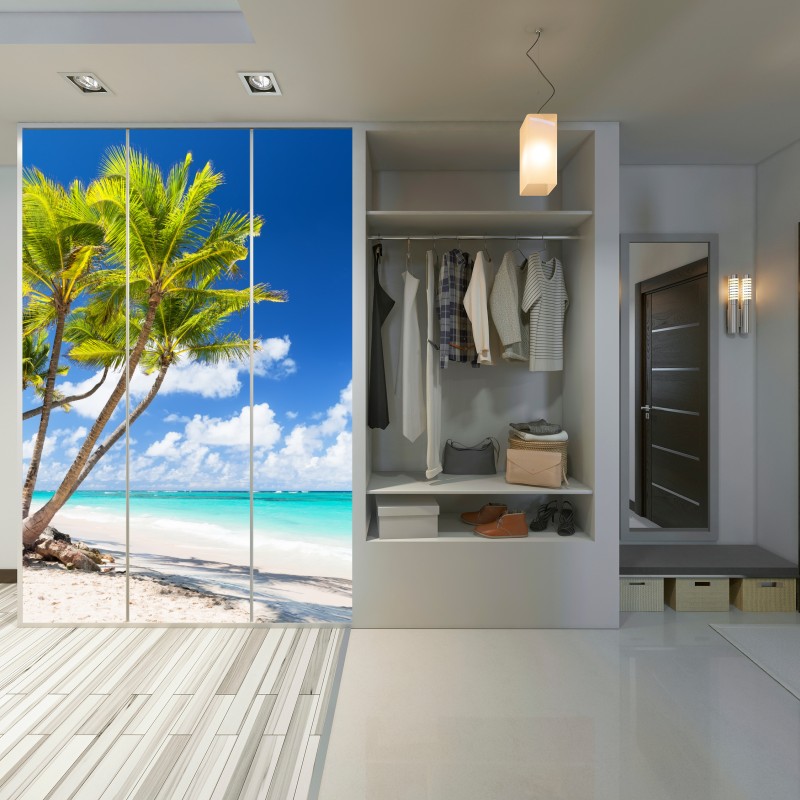Schrankaufkleber tropischer palmstrand in Punta Cana – Wallnifity® Schrankaufkleber tropischer palmstrand in Punta Cana – Wallnifity®