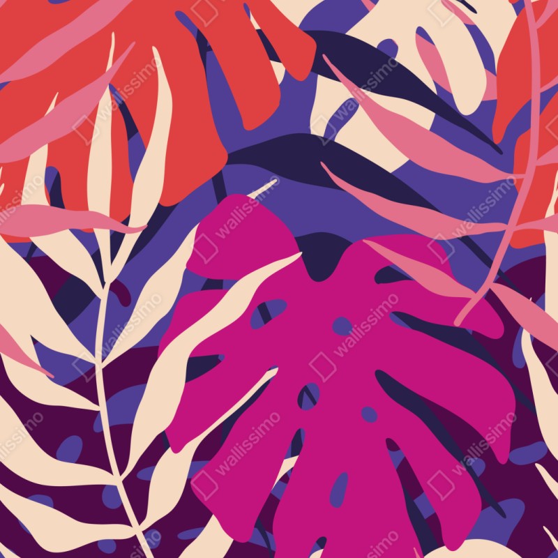 Schrankaufkleber pastell tropisches blattmuster – Wallnifity® Schrankaufkleber pastell tropisches blattmuster – Wallnifity®