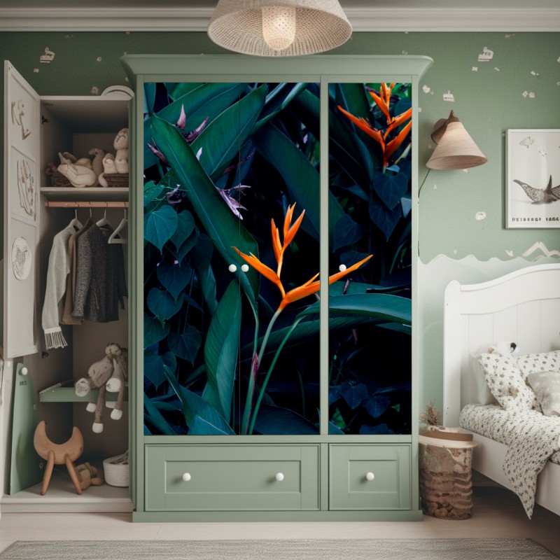 Schrankaufkleber monochrome geschichtete berge – Wallnifity®