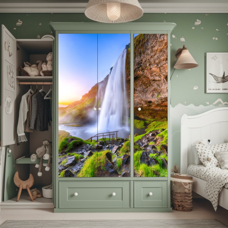 Schrankaufkleber dramatische graue wolkenlandschaft – Wallnifity®