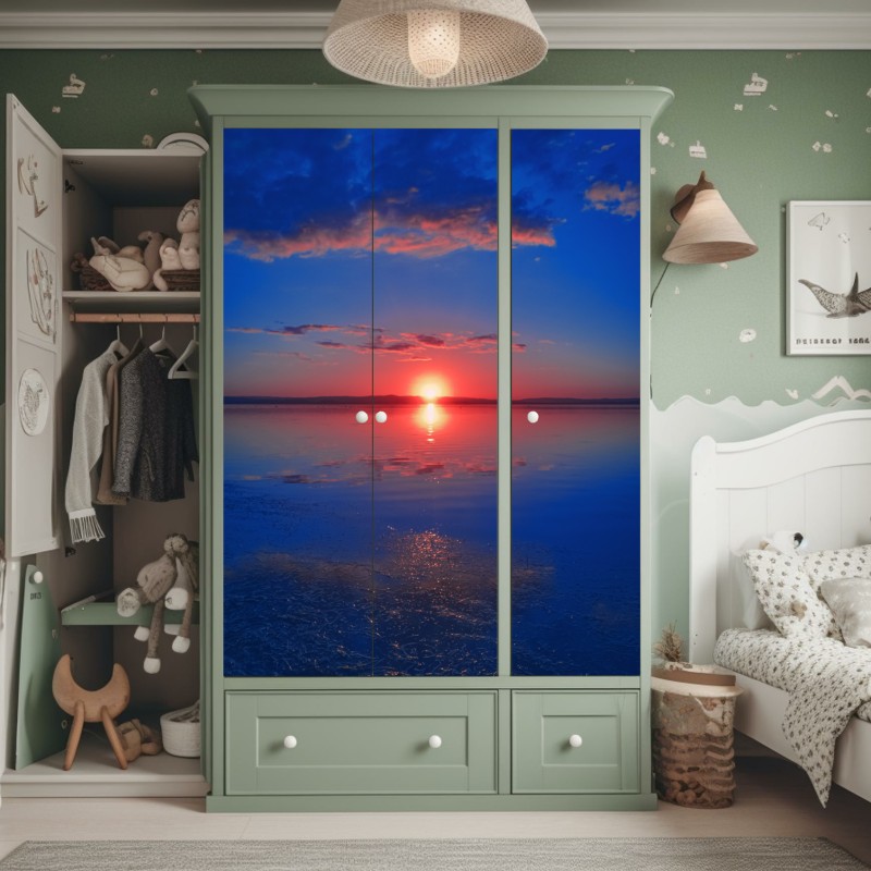 Schrankaufkleber vintage botanisches floralmuster auf tiefgrün – Wallnifity®