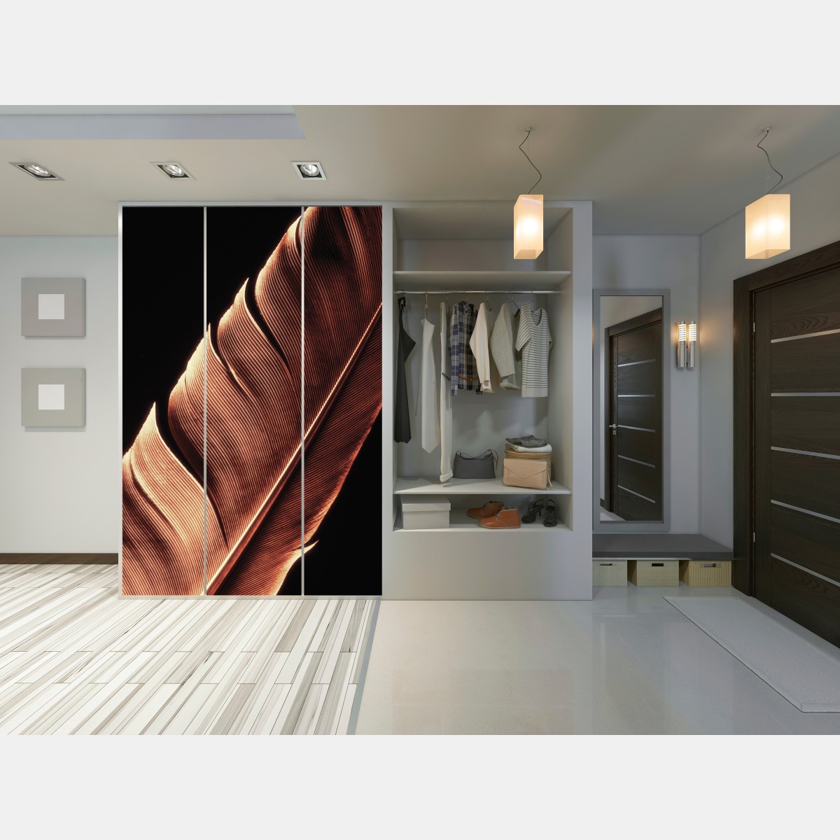 Schrankaufkleber goldene feder makro vor schwarzem hintergrund – Wallnifity® Schrankaufkleber goldene feder makro vor schwarzem hintergrund – Wallnifity®