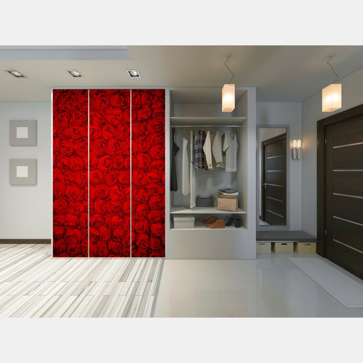 Schrankaufkleber endlose rote rosen – Wallnifity® Schrankaufkleber endlose rote rosen – Wallnifity®