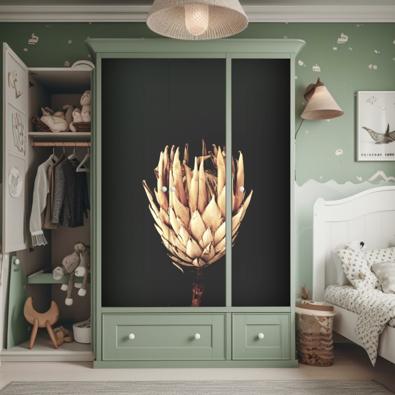 Schrankaufkleber goldene blattlinien – Wallnifity®