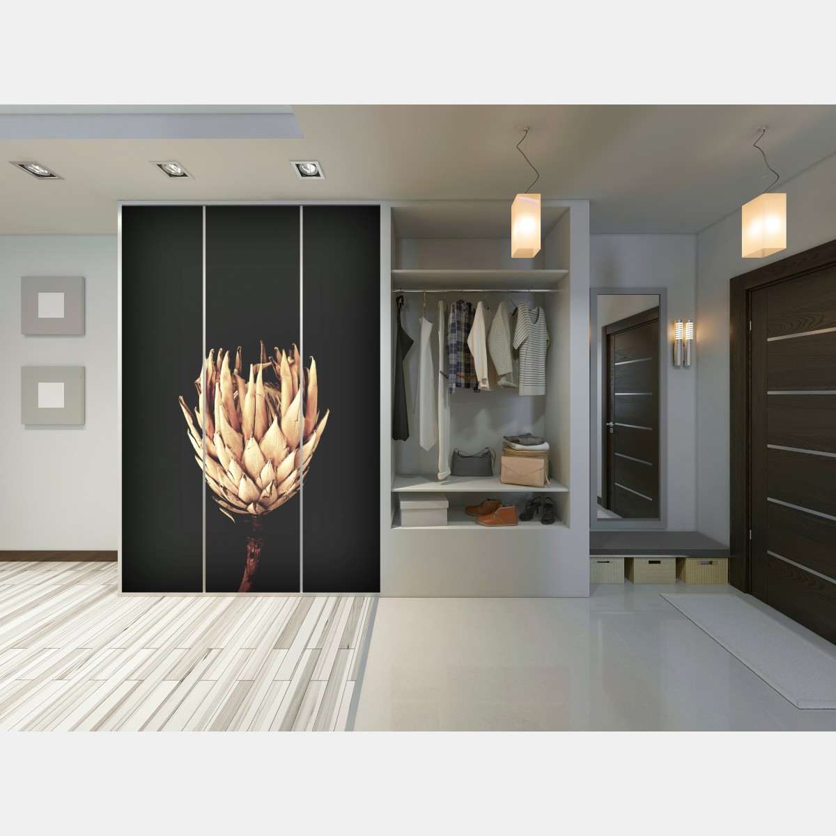 Schrankaufkleber getrocknete protea in sepia – Wallnifity® Schrankaufkleber getrocknete protea in sepia – Wallnifity®