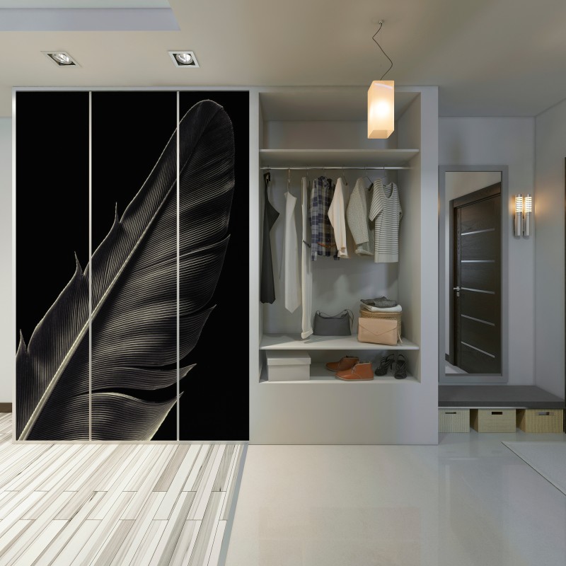 Schrankaufkleber zarte feder in makroaufnahme – Wallnifity® Schrankaufkleber zarte feder in makroaufnahme – Wallnifity®