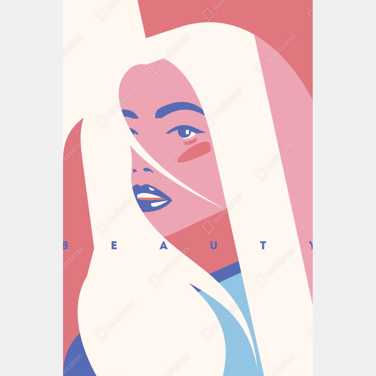 Schrankaufkleber pastell pop-art porträt der schönheit – Wallnifity®