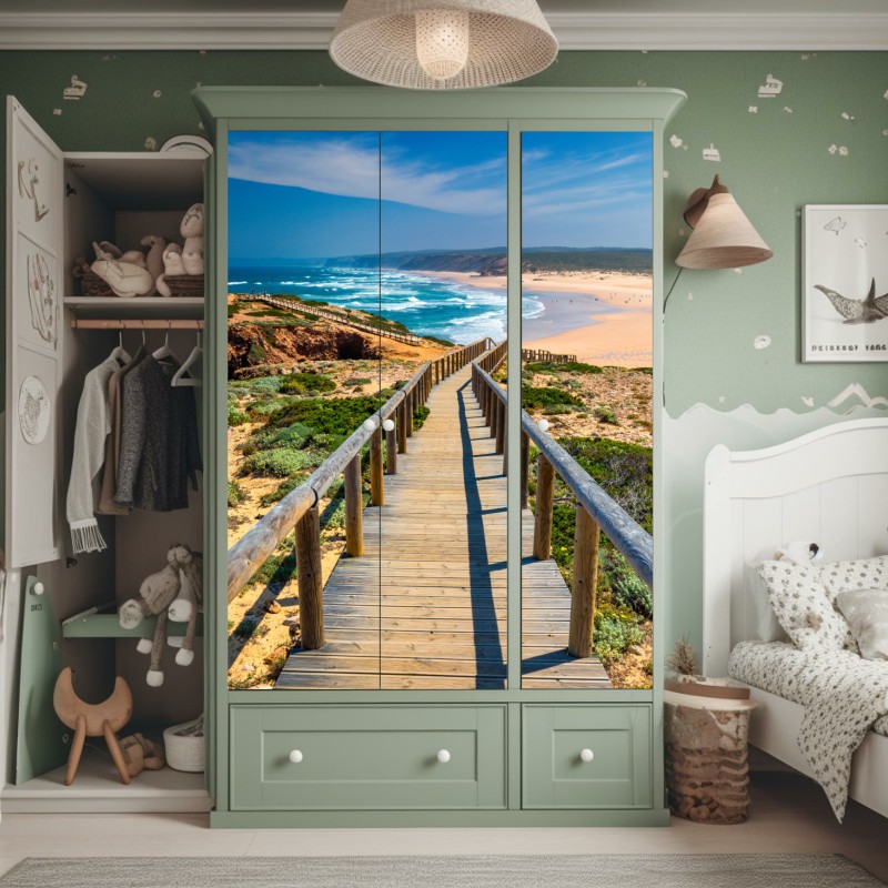 Schrankaufkleber dramatische graue wolkenlandschaft – Wallnifity®