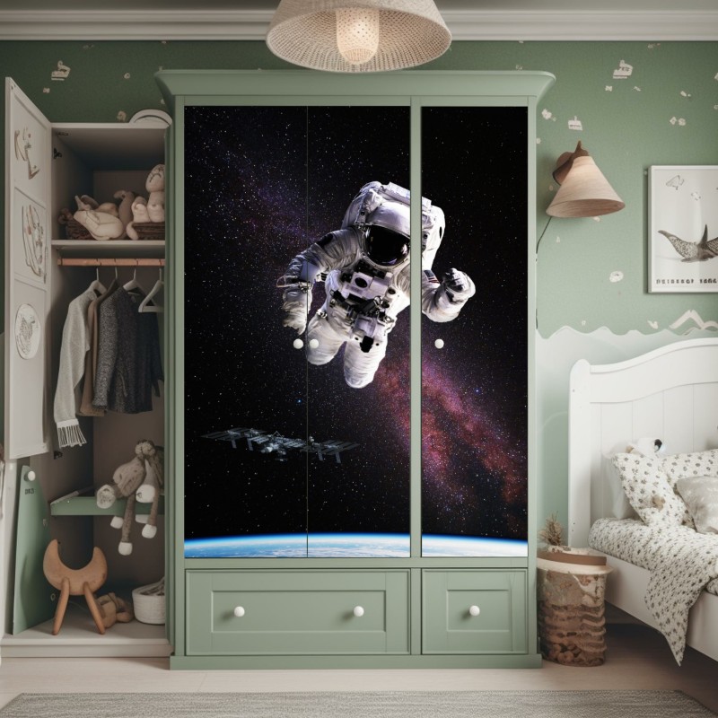 Schrankaufkleber endlose wüstendünen unter blauem himmel – Wallnifity®